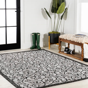 Madrid Vintage Filigree Textured Weave Indoor/outdoor Area Rug